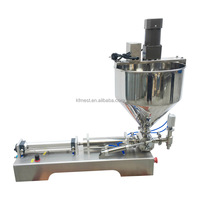 100-1000ml Machine de chauffage de remplissage de pâte Remplisseur de savon 30L Trémie Double têtes de remplissage Machine de dosage de liquide à piston volumétrique