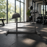 Chaise romaine en acier robuste avec repose-pieds réglable, rouleau de massage pour chevilles et coussinet antidérapant pour entraînement de base en salle de sport commerciale