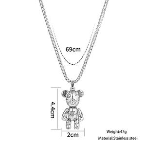 สร้อยคอหมีรุนแรงชุบทองแบบเคลื่อนย้ายได้, สร้อยสเวตเตอร์คู่สไตล์ฮิปฮอปพังก์สุดอินเทรนด์สำหรับชายและหญิง - Product Image 6