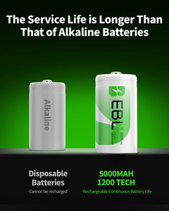 Paquete de 4 Pilas Recargables EBL Nuevas en Caja, Proveedor de Fábrica, 1.2V 5000mAh, Ecológicas, Ni-MH, en Oferta - Product Image 3