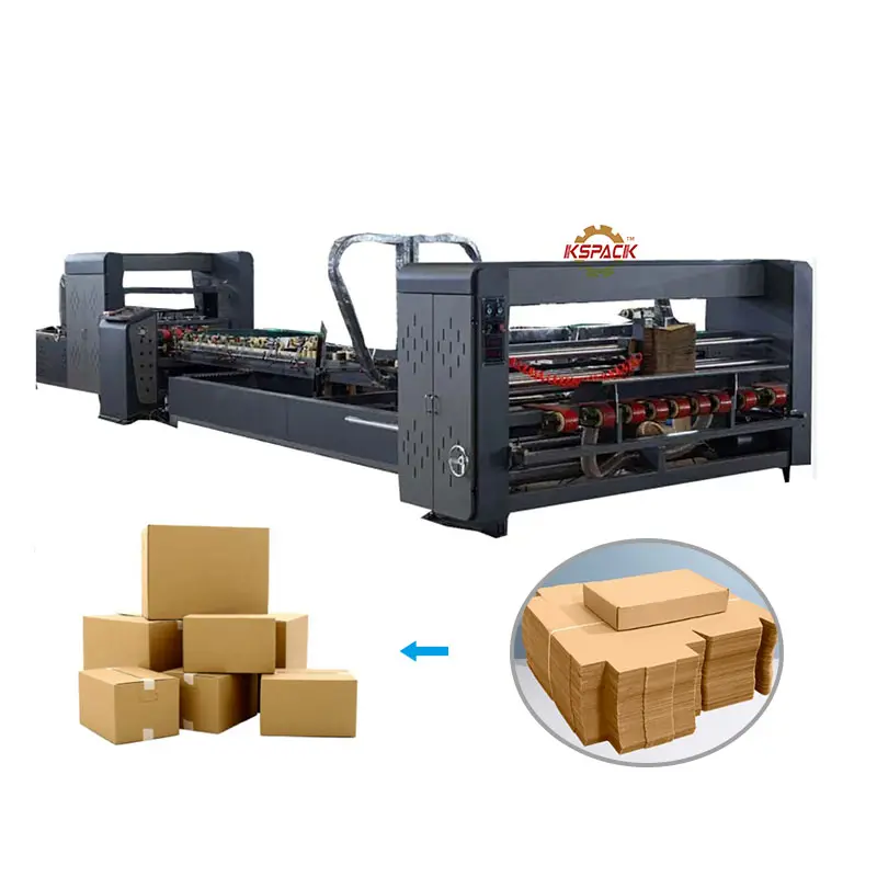 เครื่องทำกล่องกระดาษอัตโนมัติเครื่องเย็บติดกาวแบบพับกล่องกระดาษลูกฟูกสำหรับทำกล่องกระดาษแข็ง