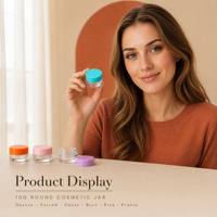 ISMAN 10g Wadah Kosmetik Bulat Berwarna-warni, Kontainer Plastik Kosong untuk Krim Alis, Lip Balm, Masker, Sampel, Label Pribadi, Grosir