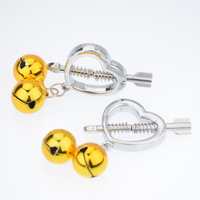 Gaby nouveau cœur réglable faux piercing chaîne de mamelon en acier inoxydable faux anneau de mamelon non mamelon vente en gros piercing bijoux