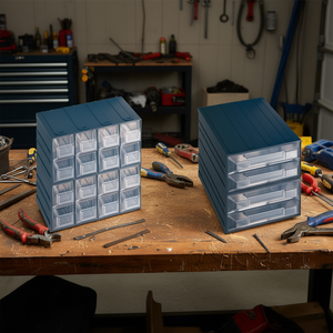 Commode à 8 tiroirs gris foncé transparente 20,8x13,2x20,8 cm pour rangement d'outils - Product Image 2