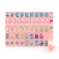 Set Mahjong Akrilik Amerika 160 Buah yang Dapat Disesuaikan, Mewah untuk Dalam Ruangan, Satu Lapis, Ukiran, Ramah Lingkungan, Tahan Lama, 10 Joker/6
