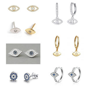 Daochong personnalisé usine vente directe zircon cubique plaqué or rose collier mauvais œil - Product Image 4