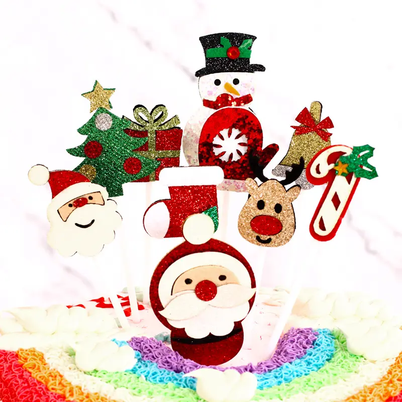 Home Party Weihnachts feier Cake Topper Dekorationen Harz Santa Claus Cupcake Topper