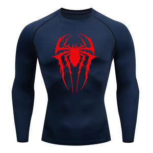 Camiseta Deportiva de Compresión de Secado Rápido para <span class=keywords><strong>Hombre</strong></span>, Manga Larga, Estampado de <span class=keywords><strong>Araña</strong></span>, Alta Elasticidad, Ajuste Ceñido, para Entrenamiento de Baloncesto - Product Image 2