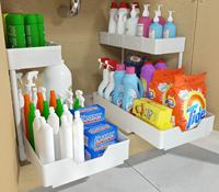 Meuble de rangement moderne en plastique durable, multifonctionnel, non pliable, sur pieds, avec deux tiroirs coulissants à grande capacité et forte capacité de charge