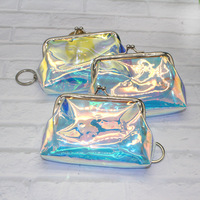 Logo Kustom PVC Kantong Koin Dompet Wanita Kunci Tas Kosmetik Gesper Clutch Dompet Koin Gesper Snap Penutupan Tas Lipstik