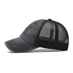 Casquette de baseball unisexe en coton délavé, couleur unie <span class=keywords><strong>vintage</strong></span>, réglable, décontractée, avec filet, pour hommes et femmes, idéale pour l'été et le streetwear en extérieur - Product Image 4