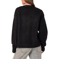 Pull en tricot personnalisé pour femme, motif drapeau américain en intarsia, 100 % coton, col rond, haute qualité, vente en gros