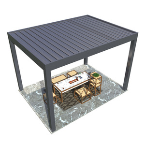 High Strength Alloy Aluminum Pergola, Wind Resistant Sun <b>Shade</b> Motorized Louver Gazebo For All Season - Product Image 5