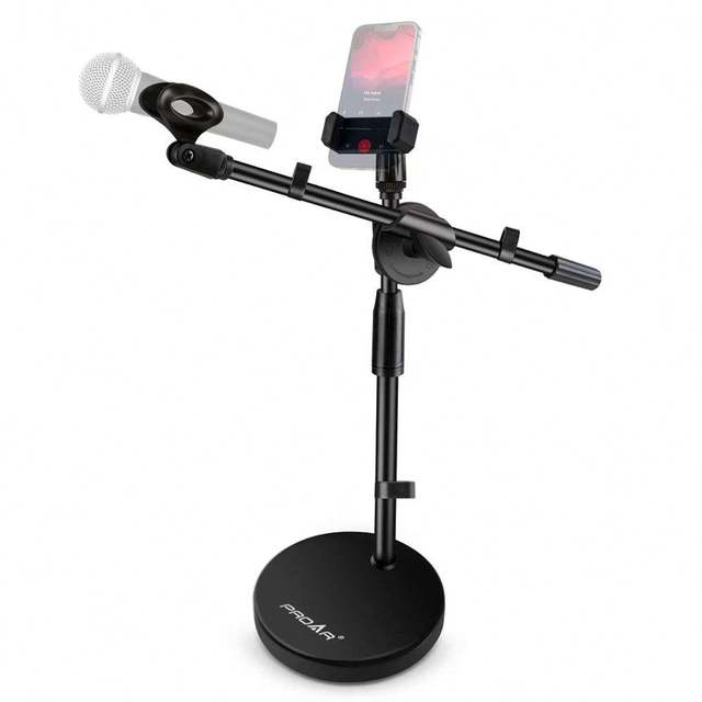 PROAR Z01 Black Desktop 360 Degree Rotating Microphone Stand Tablet Holder Metal Plastic Material Live Streaming Singing