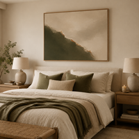 Peinture sur toile texturée, art mural paysager aux tons terreux, minimaliste et luxueux, art abstrait moderne et organique, décoration intérieure à suspendre