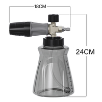 Nouvel Arrivage Kit Lance à Mousse Haute Pression en Laiton EPI pour Nettoyage Automobile, Canon à Mousse Transparent Réglable, Connecteur Rapide 1/4
