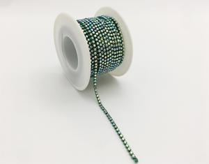 Accessoires DIY en gros pour bijoux, chaussures, nail art - Strass à dos plat à motif chaîne griffe SS6 en métal durable - Product Image 3