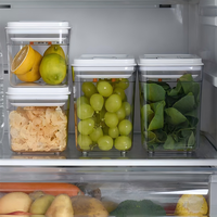 Boîte de conservation rectangulaire en plastique transparent hermétique, facile à nettoyer, résistante au lave-vaisselle, idéale pour biscuits et aliments secs – Nouveauté très demandée