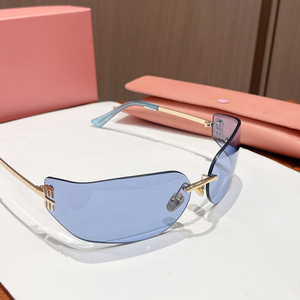 Occhiali da Sole Y2K Ins Fashion MM per Donne, Senza Montatura, UV400, Montatura in Metallo, Logo Mi, Marca di Lusso, Occhiali da Sole per Ragazze - Product Image 2