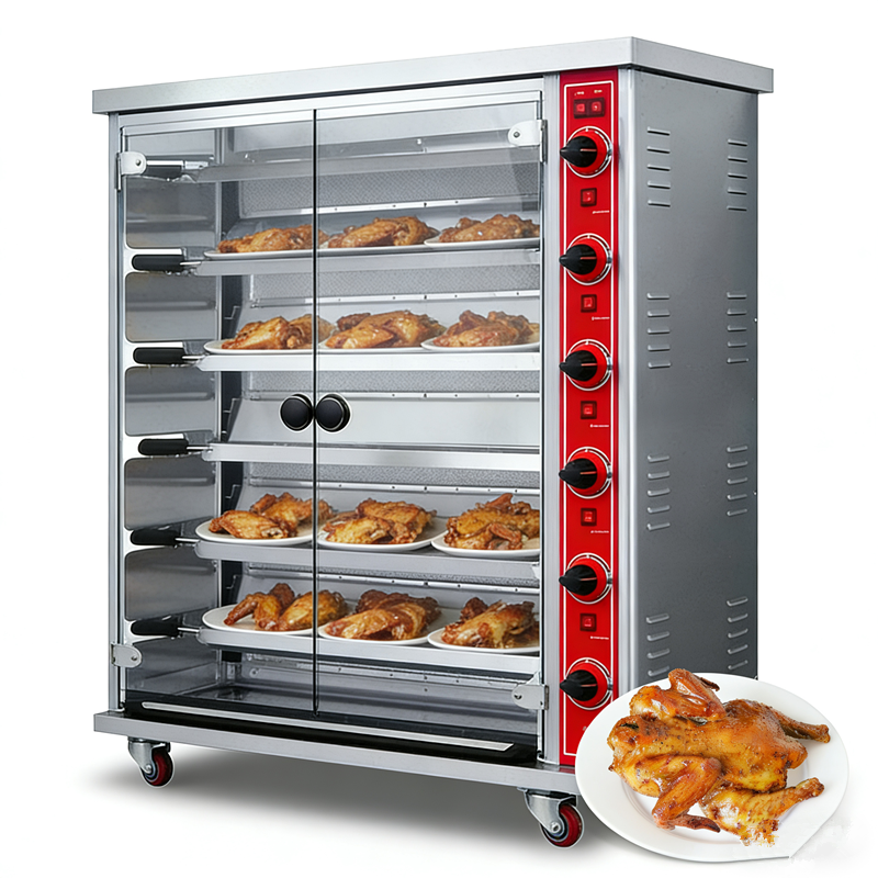 Rotesire Chicken Rack Stainless Steel Roast Chicken Container Gas Chicken Rotisserie Machine ...