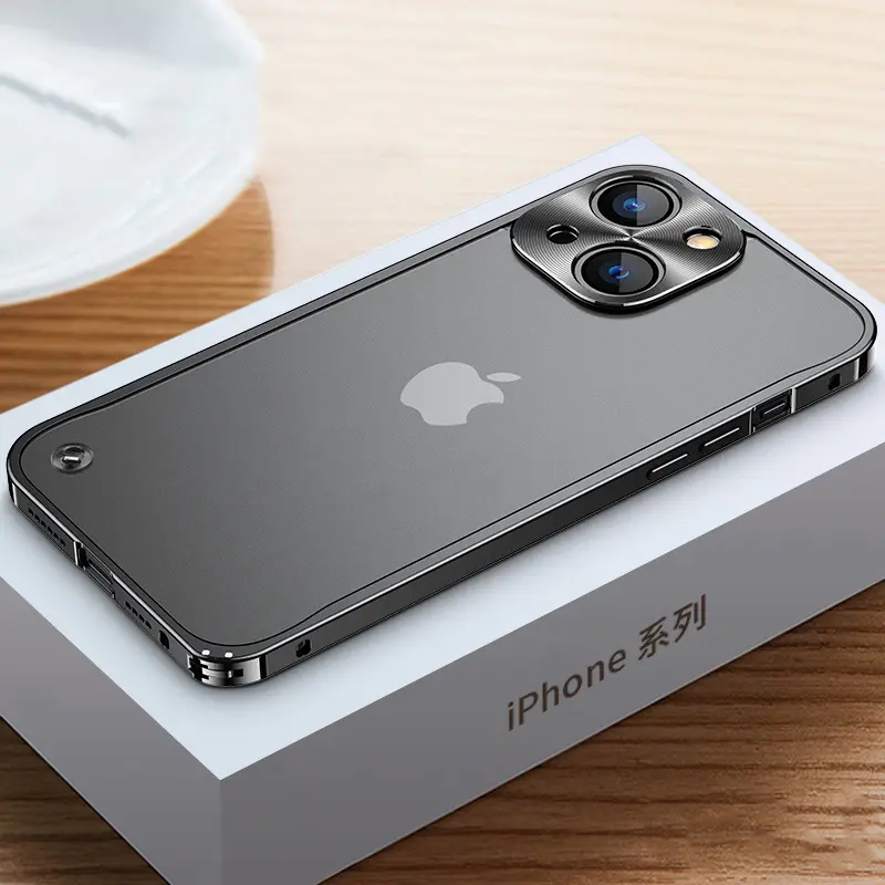 Luxury Aluminum Metal Frame Case For iPhone 13 Pro Max Transparent Matte Hard Cover For iPhone 13 Mini Camera Protective Case
