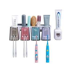 <span class=keywords><strong>Set</strong></span> da <span class=keywords><strong>Bagno</strong></span> Multifunzionale a Due Pezzi: Portaspazzolini da Parete in <span class=keywords><strong>Plastica</strong></span> e Dispenser per Dentifricio - Product Image 6