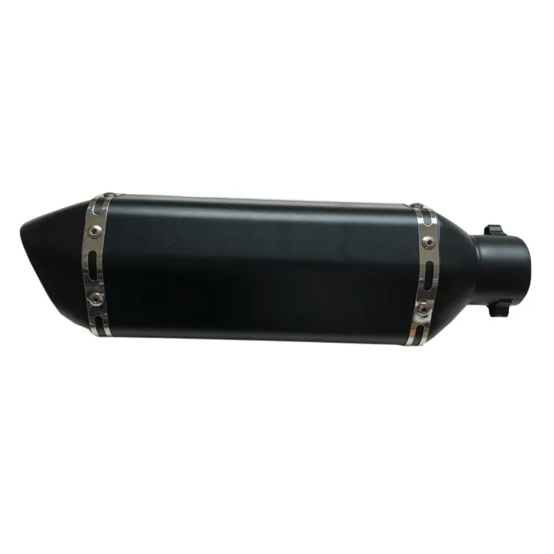 Motercross tubo de escape universal, cano de escape de aço inoxidável preto 51mm com silenciador db para moto e bicicleta
