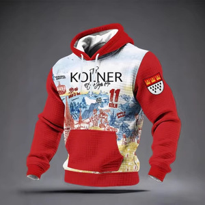 Sweat-shirt à capuche pour homme, impression par sublimation, 100% polyester, tricoté, respirant, avec poche, manches classiques - Product Image 1