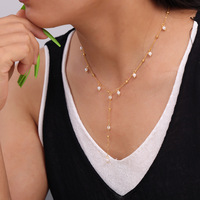 Collier Ras-du-Cou Luxe Rétro Niche Perles d'Imitation Gland Chaîne Clavicule Or 18K Bijoux pour Fêtes et Occasions