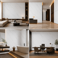 Panneau mural en PVC imperméable effet marbre avec cœur SPC vierge, surface mate, traitement UV, couche anti-usure, cœur rigide pour cuisine