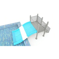 Toboggan aquatique en fibre de verre large de 2,4 m, hauteur de 1,2 m pour aire aquatique et piscine, certifié EN1176 CE