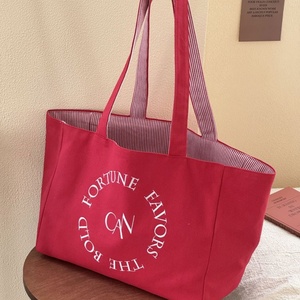 กระเป๋าผ้าแคนวาสขนาดใหญ่พิเศษ 40*25*12 ซม. พิมพ์ลายตามสั่ง พิมพ์สีเต็มรูปแบบ พิมพ์สองด้าน ใช้ซ้ำได้ พร้อมโลโก้ตามสั่ง - Product Image 1