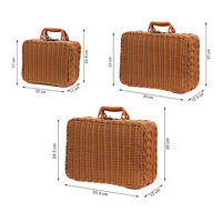 Offre Spéciale écologique PP plastique rotin boîtes de rangement tissé à la main Rectangle Vintage Style cuisine Camping en plein air