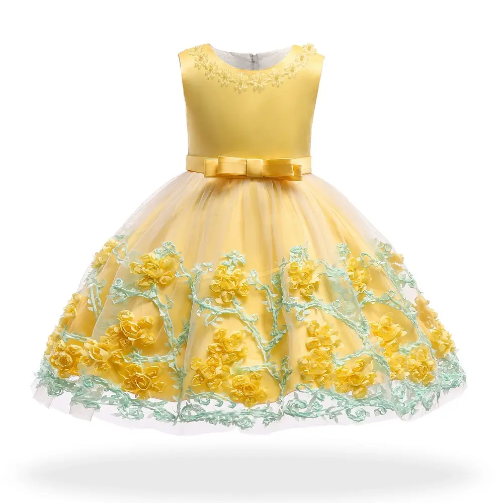 8343 Latest Children Fashion Children Dress Models Baby Wedding Party Wear Small Girl Fashion Dress