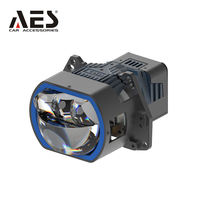 Lentille de projecteur AES UPS TIR Triple Laser Carré pour phare de voiture, projecteur de phare Hi/Lo 45W/90W, éclairage à coupe plate
