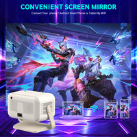 Projecteur intelligent TV 1080P FHD 500 ANSI Lumens, lecteur multimédia en streaming Wifi, mini-projecteurs portables pour cinéma maison intelligent