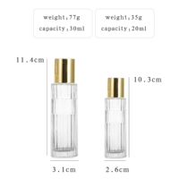 Flacon de parfum vide à fond épais 30 ml, flacon en verre rayé pour parfum