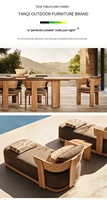 Custom-made Nordic-style Cross-border Outdoor Sofa Set for Patios Gardens; Weatherproof Rot-resistant Teak Furniture Solid Wood