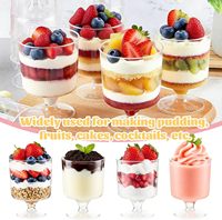 Tasses à Dessert avec Cuillères 5OZ Petite Tasse Parfait en Plastique Transparent Gobelet Rond Jetable Fruits Crème Glacée Gâteau Pudding Apéritif Bol