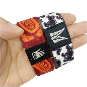 Bracelets élastiques en polyester imprimé extensible pour festivals, tissu pour activités - Product Image 4