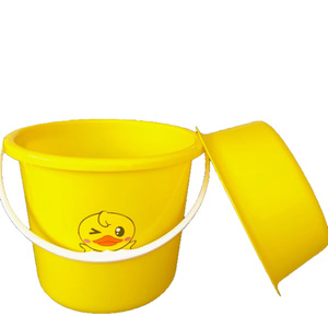 Seau en forme de canard jaune avec couvercle, bassin rond en plastique épais pour jouets de bain pour enfants, capacité de 20L, poignée multifonctionnelle - Product Image 2
