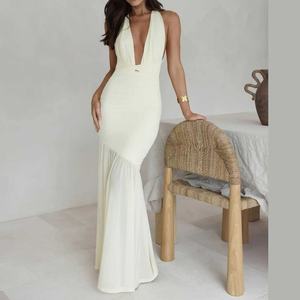 Vestido de Lino y Algodón para Mujer, Diseño Personalizado OEM, Nuevo, Moderno, Tejido, Sexy, para Fiesta, Ecológico y Lavable - Product Image 1