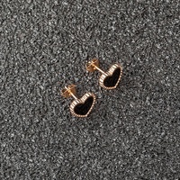 Boucles d'oreilles en acier inoxydable plaqué or Rose en forme de cœur, accessoire de mode Promo