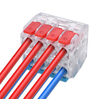 Connecteur à levier double compact LT-522, 2 voies, boîtier transparent en PC pour boîte de jonction, boîte de prise, travaux de câblage