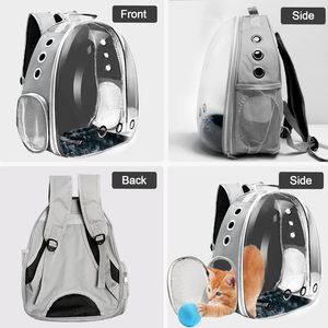 Breathable Lightweight Oxford & Nylon Large Capacity Portable Transparent Cat and Dog Travel <b>Carrier</b> <b>Pet</b> Backpack - Product Image 4