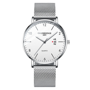 ONTHEEDGE Fashion Luxury Brand Design Stainless Steel <strong>Silver</strong> Mesh Band Sport Wrist <strong>Watch</strong> for <strong>Men</strong> Quartz <strong>Watch</strong> <strong>Men</strong> - Product Image 1