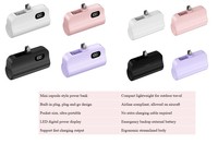 Batterie externe portable 5000 mAh avec charge rapide, entrée Type-C, écran LCD et batterie Li-Polymère