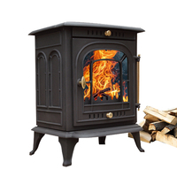 Poêle en fonte Insert Cheminée à bois Chauffage Verre vue Poêle à bois Intérieur Moderne Pellet Extérieur
