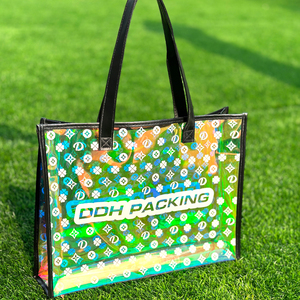 Letra holográfica Correas de hombro largas Mylar Bolsas Holográfica Pvc Tpu Tote Bag Logotipo personalizado - Product Image 2