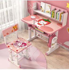 Conjunto de Mesa y Silla de Altura Ajustable con Estanterías, Estructura de Acero, Escritorio de Estudio para Niños y Estudiantes - Product Image 4
